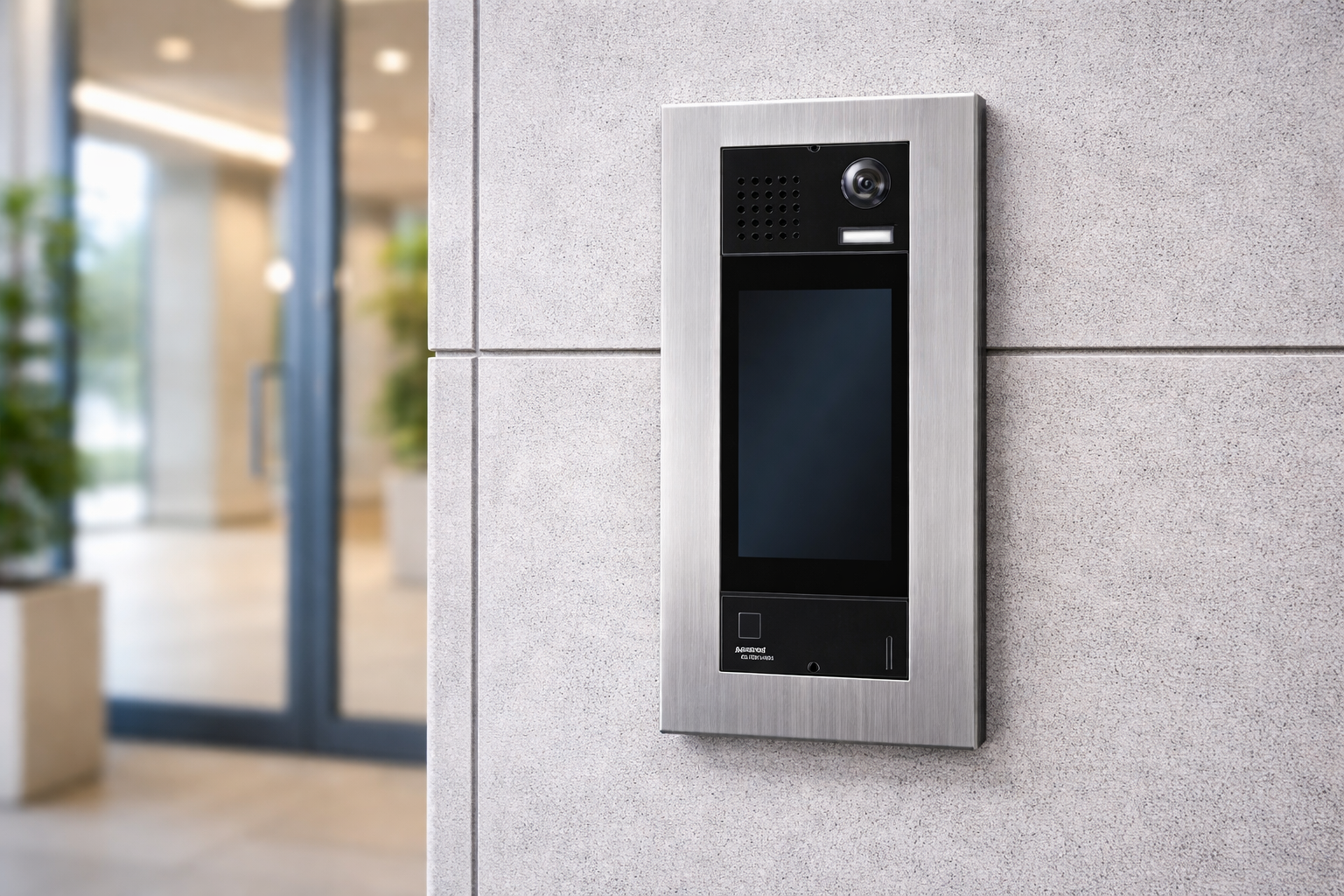 Aiphone IXG intercom at building entrance