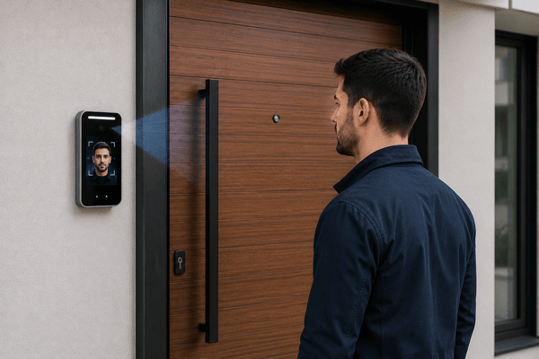Touchless entry system for apartment door entrance
