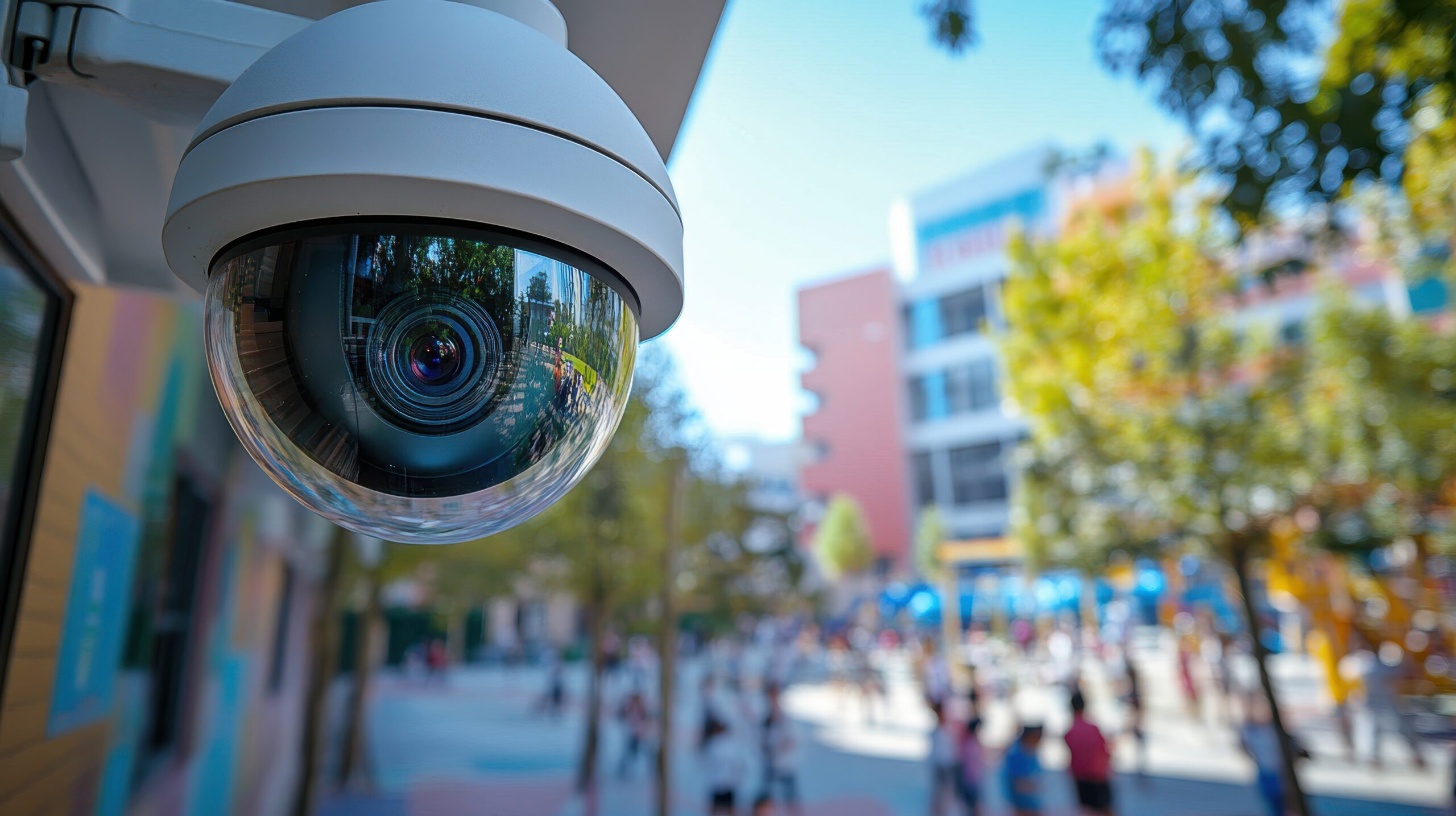 school security system including camera at entrance