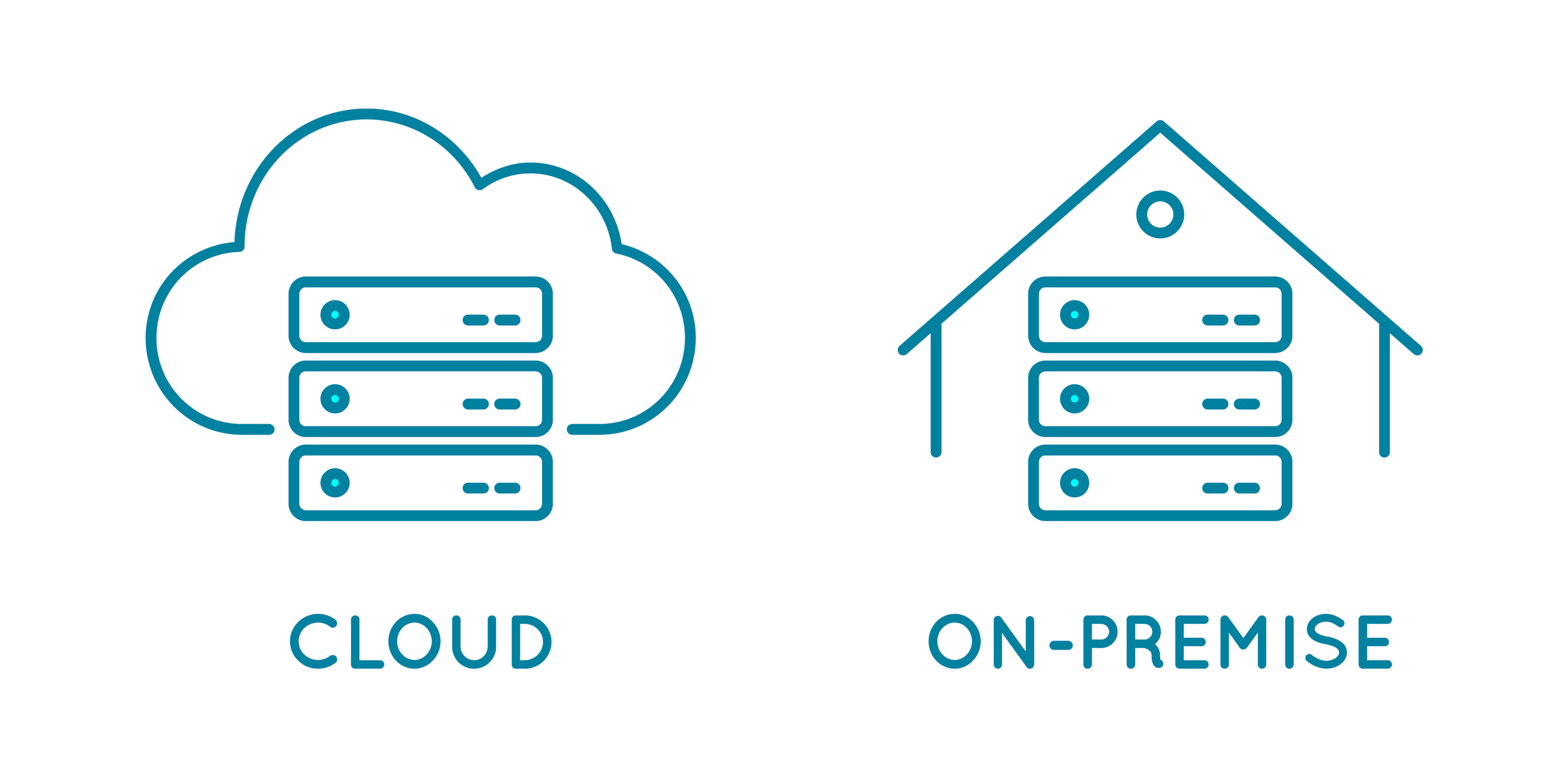 graphic displaying cloud v/s on-premise solutions