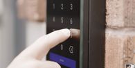 person using digital keypad on swiftlane intercom