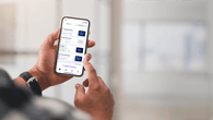 person using Swiftlane mobile application to open doors remotely