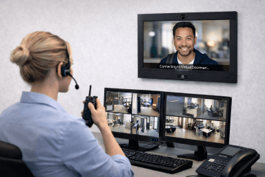 visitor using virtual doorman