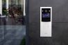 modern intercom in a building wall