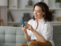 woman using mobile application