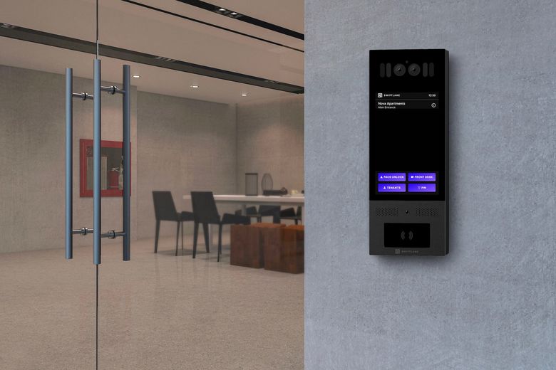 swiftreader intercom on a wall